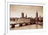 London Westminster with Big Ben and Bridge.-Songquan Deng-Framed Photographic Print