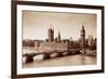 London Westminster with Big Ben and Bridge.-Songquan Deng-Framed Photographic Print