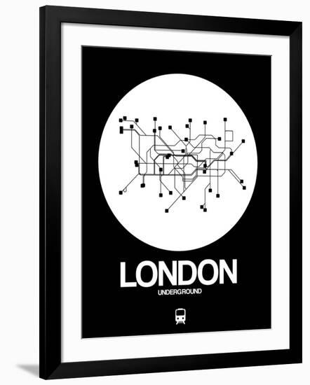 London White Subway Map-NaxArt-Framed Art Print