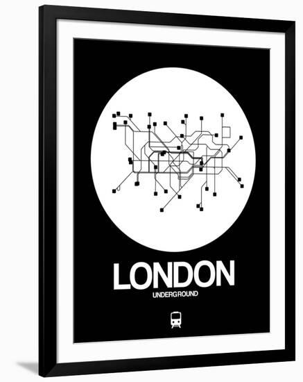 London White Subway Map-NaxArt-Framed Art Print