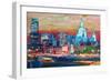 London with St Paul Cathedral at Dusk-Markus Bleichner-Framed Art Print