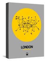 London Yellow Subway Map-NaxArt-Stretched Canvas