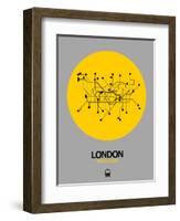 London Yellow Subway Map-NaxArt-Framed Art Print