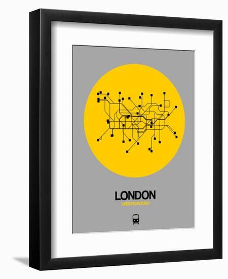 London Yellow Subway Map-NaxArt-Framed Art Print