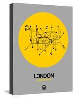 London Yellow Subway Map-NaxArt-Stretched Canvas