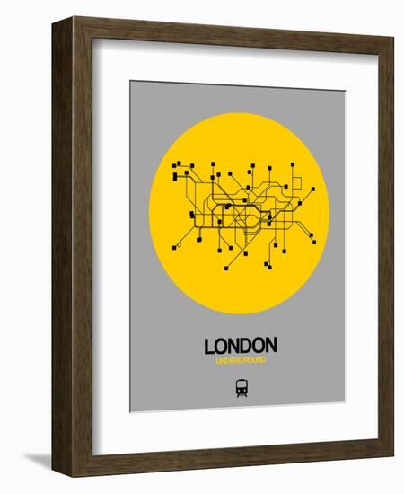 London Yellow Subway Map-NaxArt-Framed Art Print