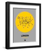 London Yellow Subway Map-NaxArt-Framed Art Print