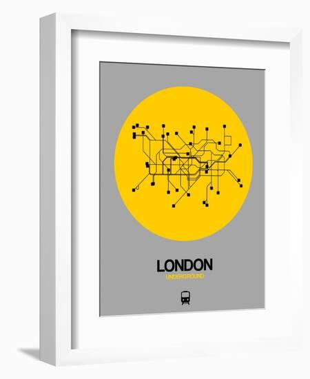 London Yellow Subway Map-NaxArt-Framed Art Print