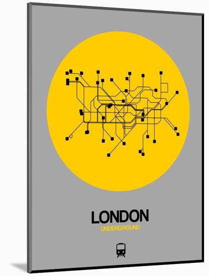 London Yellow Subway Map-NaxArt-Mounted Art Print