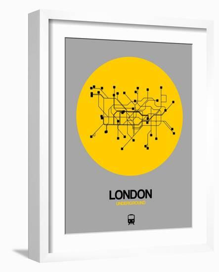 London Yellow Subway Map-NaxArt-Framed Art Print