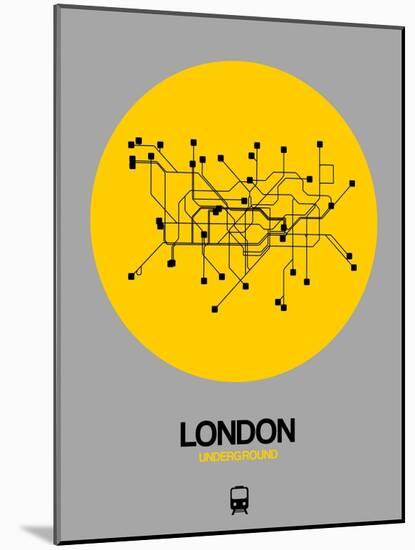 London Yellow Subway Map-NaxArt-Mounted Art Print