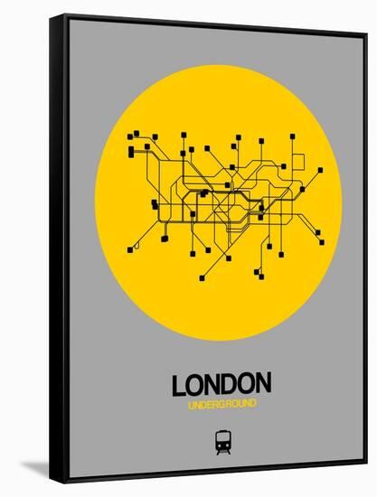 London Yellow Subway Map-NaxArt-Framed Stretched Canvas