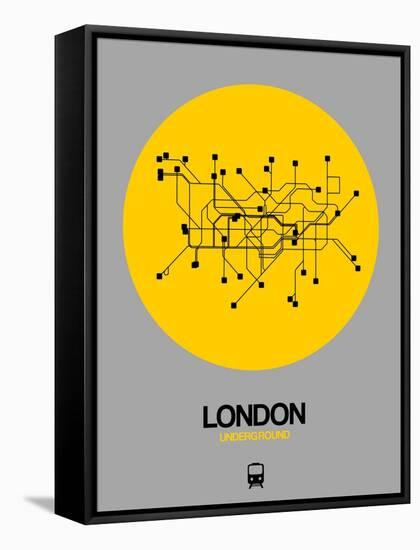 London Yellow Subway Map-NaxArt-Framed Stretched Canvas