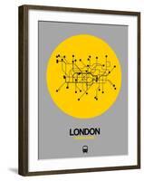 London Yellow Subway Map-NaxArt-Framed Art Print