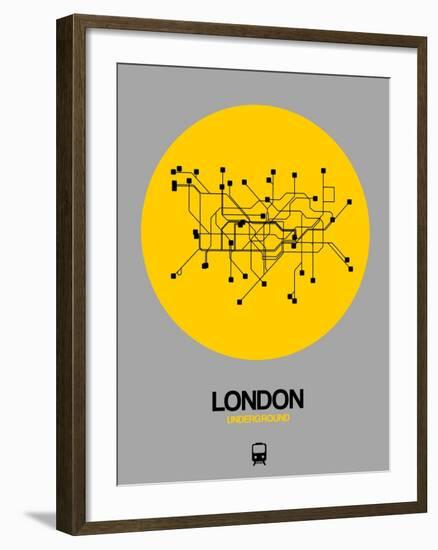 London Yellow Subway Map-NaxArt-Framed Art Print