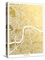 London-The Gold Foil Map Company-Stretched Canvas