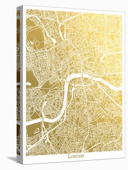 London-The Gold Foil Map Company-Stretched Canvas