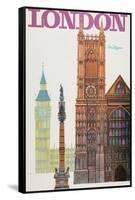 London-David Klein-Framed Stretched Canvas