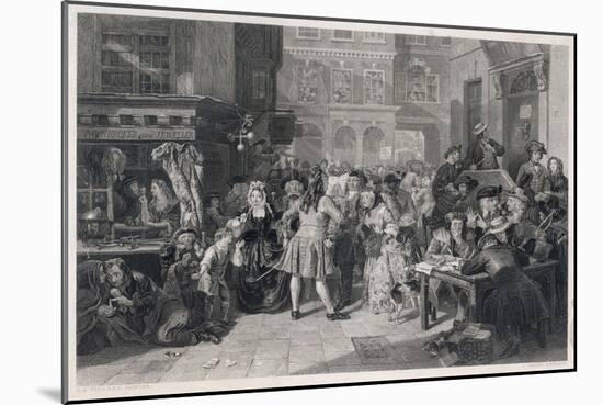 Londoners Excited by the South Sea Bubble-J. Carter-Mounted Art Print