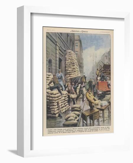 Londoners Prepare Blitz-Achille Beltrame-Framed Art Print