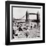 Londoners Relax on Tower Beach, c.1952-Henry Grant-Framed Art Print