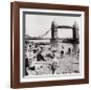 Londoners Relax on Tower Beach, c.1952-Henry Grant-Framed Art Print