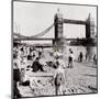 Londoners Relax on Tower Beach, c.1952-Henry Grant-Mounted Art Print