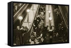 Londoners Seek Shelter from the Bombs in the Underground, 1940-English Photographer-Framed Stretched Canvas