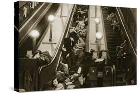 Londoners Seek Shelter from the Bombs in the Underground, 1940-English Photographer-Stretched Canvas