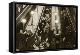 Londoners Seek Shelter from the Bombs in the Underground, 1940-English Photographer-Framed Stretched Canvas