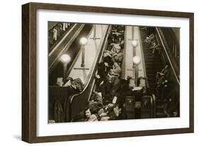 Londoners Seek Shelter from the Bombs in the Underground, 1940-English Photographer-Framed Giclee Print