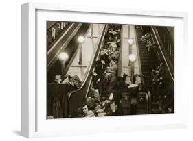 Londoners Seek Shelter from the Bombs in the Underground, 1940-English Photographer-Framed Giclee Print