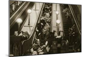 Londoners Seek Shelter from the Bombs in the Underground, 1940-English Photographer-Mounted Giclee Print