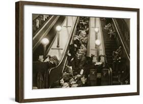 Londoners Seek Shelter from the Bombs in the Underground, 1940-English Photographer-Framed Giclee Print