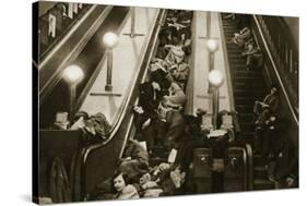 Londoners Seek Shelter from the Bombs in the Underground, 1940-English Photographer-Stretched Canvas