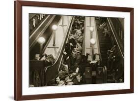 Londoners Seek Shelter from the Bombs in the Underground, 1940-English Photographer-Framed Giclee Print