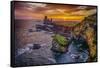 Londrangar Sea Stacks and the Thufubjarg Cliffs. Iceland-Ragnar Th Sigurdsson-Framed Stretched Canvas