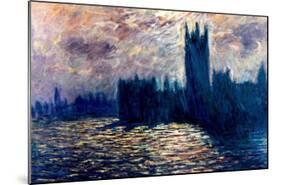 Londres de Parlement-Claude Monet-Mounted Art Print