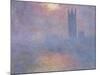 Londres, le Parlement, trouée de soleil dans le brouillard-Claude Monet-Mounted Premium Giclee Print