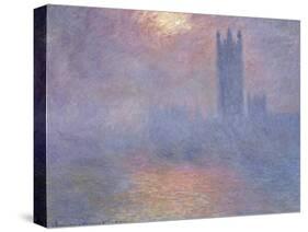 Londres, le Parlement, trouée de soleil dans le brouillard-Claude Monet-Stretched Canvas