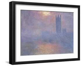 Londres, le Parlement, trouée de soleil dans le brouillard-Claude Monet-Framed Giclee Print