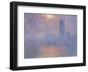 Londres, le Parlement, trouée de soleil dans le brouillard-Claude Monet-Framed Premium Giclee Print