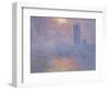 Londres, le Parlement, trouée de soleil dans le brouillard-Claude Monet-Framed Premium Giclee Print