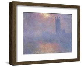 Londres, le Parlement, trouée de soleil dans le brouillard-Claude Monet-Framed Giclee Print