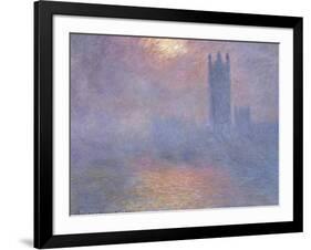 Londres, le Parlement, trouée de soleil dans le brouillard-Claude Monet-Framed Giclee Print