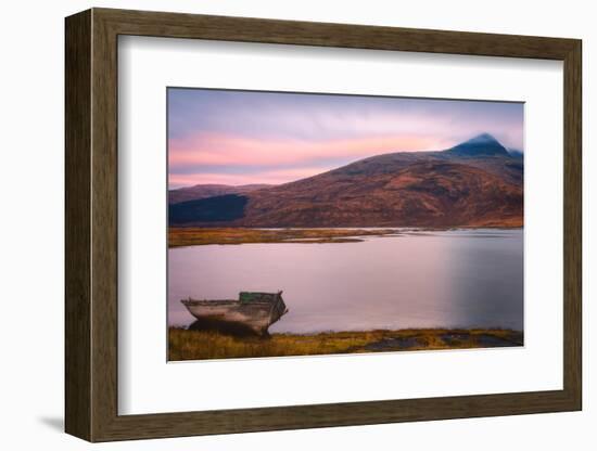 Lone boat on the Isle of Mull, Inner Hebrides, Scotland, United Kingdom, Europe-Karen Deakin-Framed Photographic Print