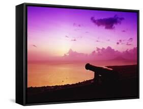 Lone Brimstone Hill Fortress Cannon at Sunset-Bob Krist-Framed Stretched Canvas