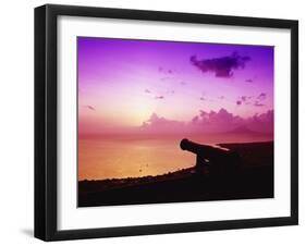 Lone Brimstone Hill Fortress Cannon at Sunset-Bob Krist-Framed Premium Photographic Print