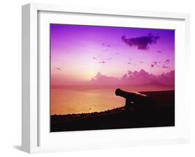 Lone Brimstone Hill Fortress Cannon at Sunset-Bob Krist-Framed Premium Photographic Print