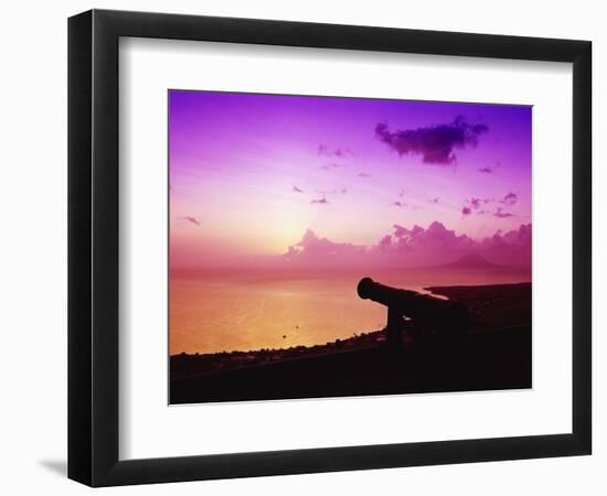 Lone Brimstone Hill Fortress Cannon at Sunset-Bob Krist-Framed Photographic Print